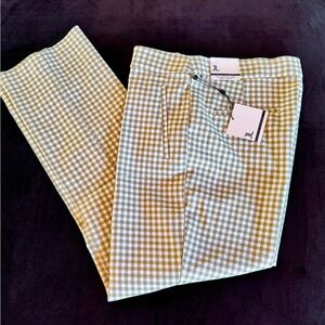 NWT Jules & Leopold Kaki and White Gingham Chinos